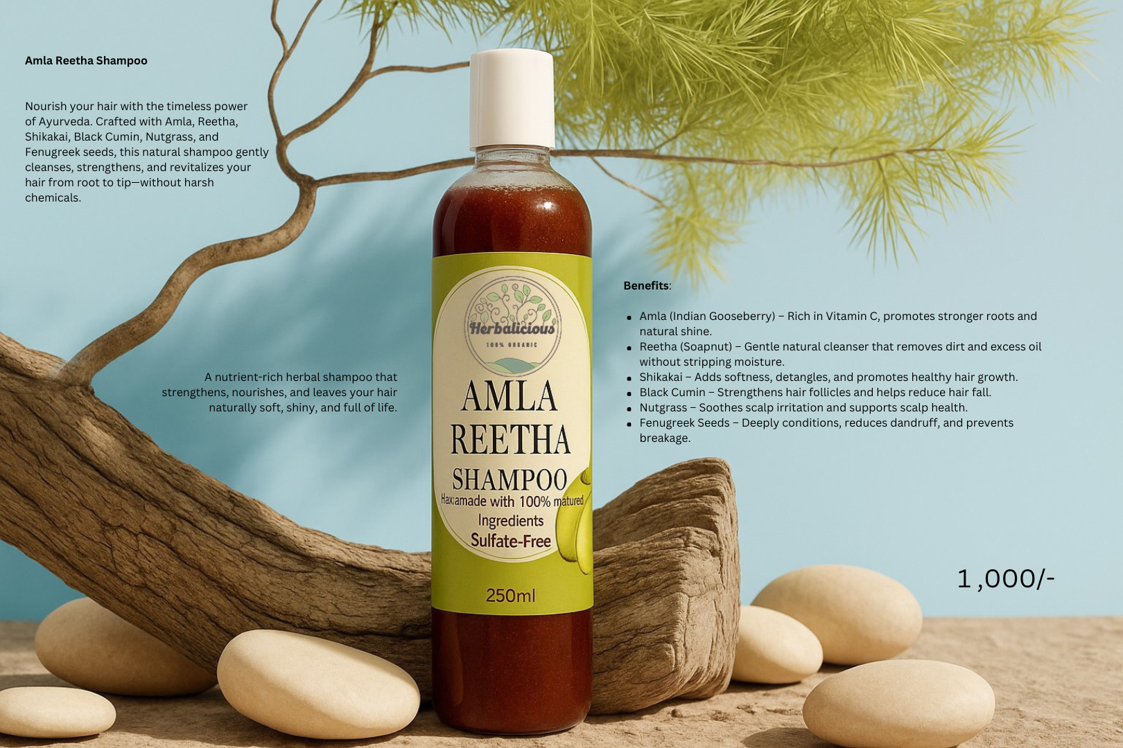 Amla Reetha Shampoo Herbalicious Amla shampoo, Reetha Shampoo, Organic Shampoo, Amla Reetha Shampoo