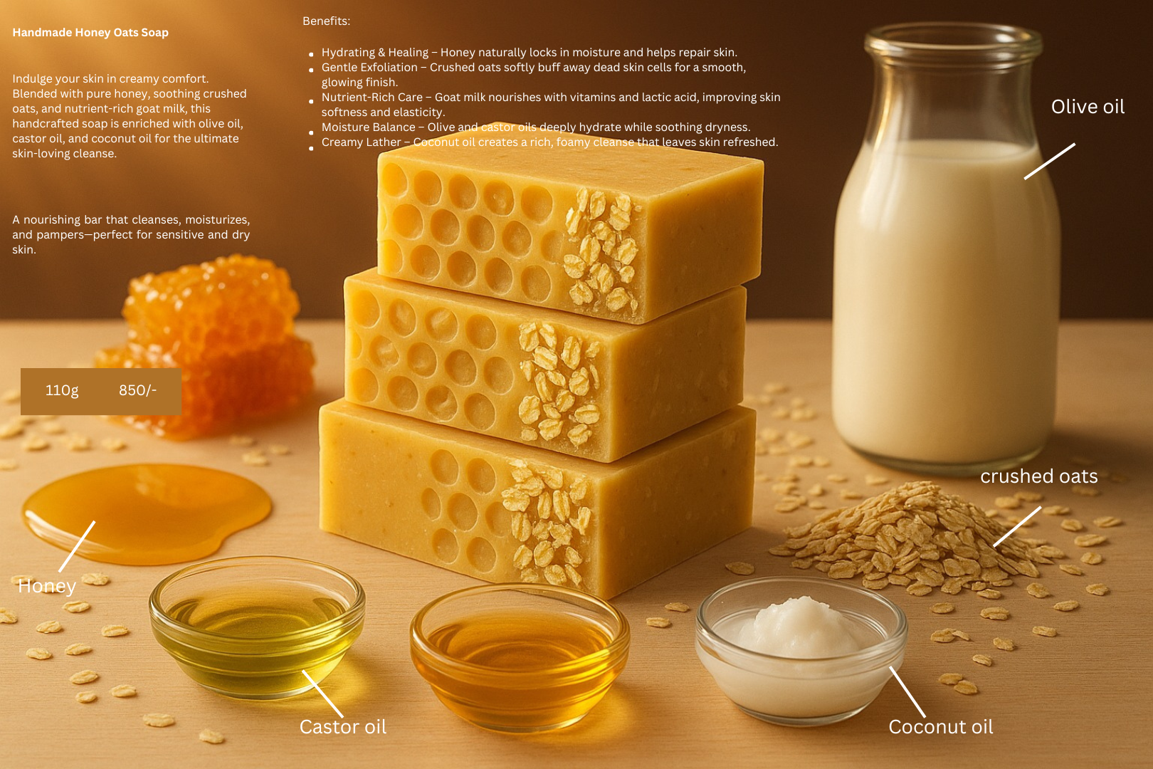 Herbalicious Honey I’m Home (Honey and Oats Soap) Organic Soap, Handmade Honey Oats Soap Herbalicious Honey I’m Home (Honey and Oats Soap) Organic Soap, Handmade Honey Oats Soap