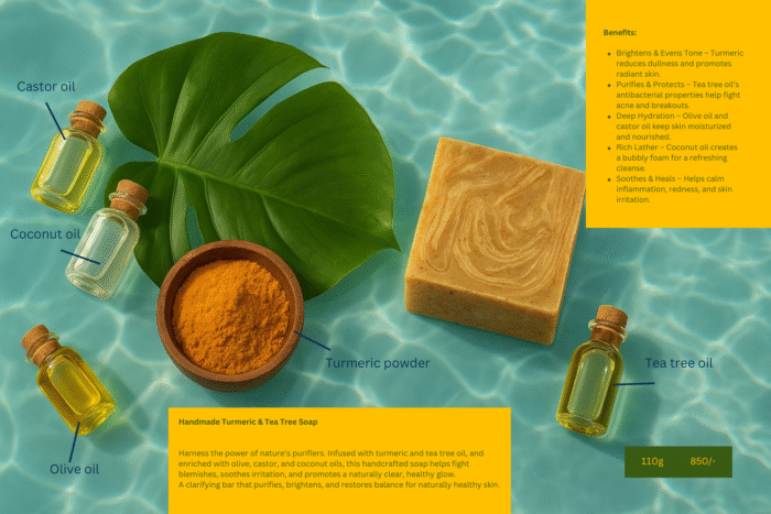 Herbalicious Turmeric Tingle(Turmeric Soap) Organic Soap, Handmade Turmeric & Tea Tree Soap